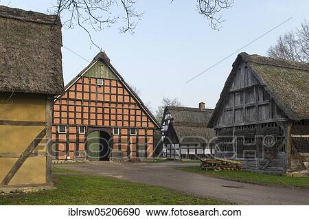 Stock Image - Museum Village Cloppenburg, Oldenburg Münsterland, Lower Saxony, Germany, Europe. Fotosearch
