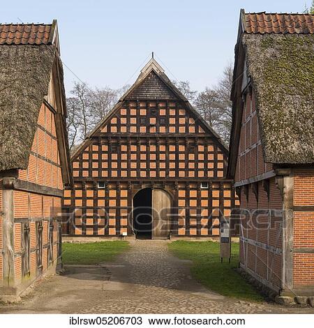 Stock Image - Museum Village Cloppenburg, Oldenburg Münsterland, Lower Saxony, Germany, Europe. Fotosearch