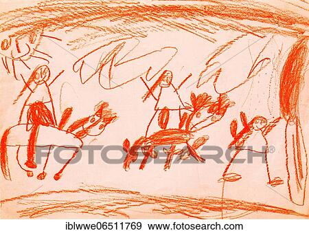 Naive illustration, children's drawing, Indians riding a horse, Austria, Europe View Large Photo Image Stock Photo - Naive illustration, children's drawing, Indians riding a horse, Austria, Europe. Fotosearch