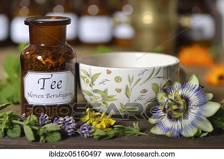 Nervous (Passiflora incarnata) and calming tea, lemon balm leaves (Lemon balm officinalis) lemon balm, passion flower, St. John's wort, hops (Humulus lupulus), hop cones, lavender flowers, orange blossom (Citrus sinensis) (Hype rforatum), la View Large Photo Image Stock Photo - Nervous (Passiflora incarnata) and calming tea, lemon balm leaves (Lemon balm officinalis) lemon balm, passion flower, St. John's wort, hops (Humulus lupulus), hop cones, lavender flowers, orange blossom (Citrus sinensis) (Hype rforatum), la. Fotosearch