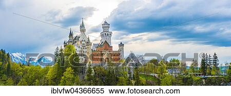 Neuschwanstein Castle, Schwangau, Allgäu, Bavaria, Germany, Europe View Large Photo Image Stock Photography - Neuschwanstein Castle, Schwangau, Allgäu, Bavaria, Germany, Europe. Fotosearch