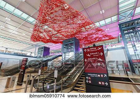 Picture - New Berlin Brandenburg BER Willy Brandt Airport Terminal 1 in Berlin, Germany, Europe. Fotosearch