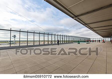 Stock Image - New Berlin Brandenburg BER Willy Brandt Airport Visitors Terrace Terminal 1 in Berlin, Germany, Europe. Fotosearch
