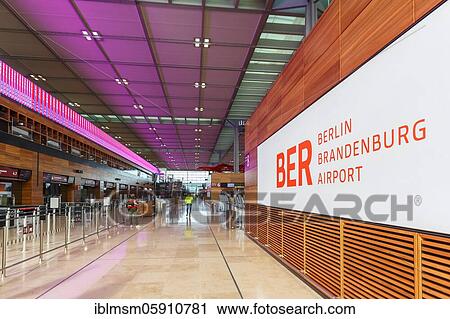 Stock Image - New Berlin Brandenburg BER Willy Brandt Airport Terminal 1 in Berlin, Germany, Europe. Fotosearch