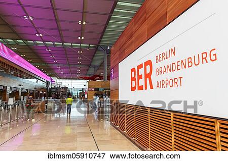 Stock Photo - New Berlin Brandenburg BER Willy Brandt Airport Terminal 1, Berlin, Germany, Europe. Fotosearch