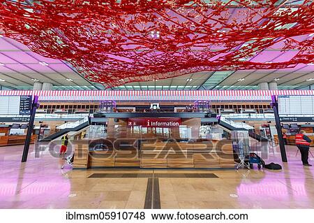 Stock Photo - New Berlin Brandenburg BER Willy Brandt Airport Terminal 1, Berlin, Germany, Europe. Fotosearch
