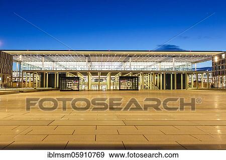 Stock Photo - New Berlin Brandenburg BER Willy Brandt Airport Terminal 1, Berlin, Germany, Europe. Fotosearch