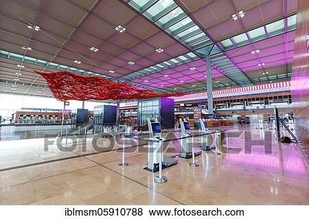 Stock Photo - New Berlin Brandenburg BER Willy Brandt Airport Terminal 1 in Berlin, Germany, Europe. Fotosearch
