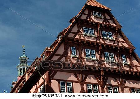 Stock Image - Old city hall, back side, Esslingen am Neckar, Baden-Württemberg, Germany, Europe. Fotosearch