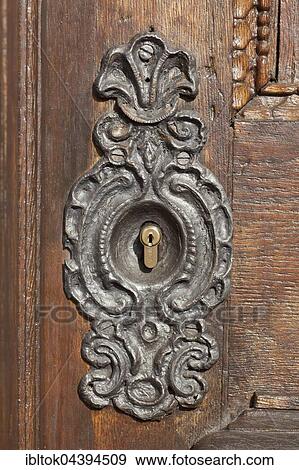 Old door lock on old water towers, historic centre, Augsburg, Swabia, Bavaria, Germany, Germany, Europe View Large Photo Image Stock Photo - Old door lock on old water towers, historic centre, Augsburg, Swabia, Bavaria, Germany, Germany, Europe. Fotosearch
