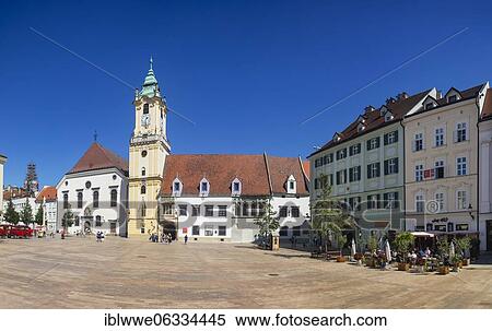 Stock Photography - Old town hall at the main square, Bratislava, Slovakia, Europe. Fotosearch