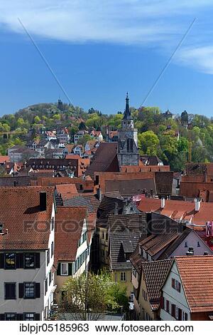 Old Town with Collegiate Church, Tübingen, Old Town, Baden-Württemberg, Germany, Europe View Large Photo Image Stock Image - Old Town with Collegiate Church, Tübingen, Old Town, Baden-Württemberg, Germany, Europe. Fotosearch