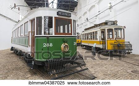 Old trams, tram museum, Museu do Carro Electrico da Cidade do Porto, Porto, Portugal, Europe View Large Photo Image Stock Photography - Old trams, tram museum, Museu do Carro Electrico da Cidade do Porto, Porto, Portugal, Europe. Fotosearch