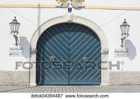 Old wooden door on Kornhaus, Allgäu-Museum, historic centre, Kempten, Allgäu, Bavaria, Germany, Europe View Large Photo Image Stock Photo - Old wooden door on Kornhaus, Allgäu-Museum, historic centre, Kempten, Allgäu, Bavaria, Germany, Europe. Fotosearch