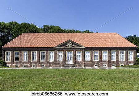 Stock Photograph - Orangery of Nordkirchen Castle from 1729, architect Johann Conrad Schlaun, Nordkirchen, Münsterland, North Rhine-Westphalia, Germany, Europe. Fotosearch