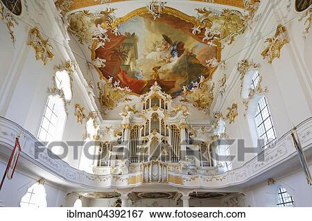 Organ gallery in the abbey church, Roggenburg Abbey, Roggenburg, Swabia, Bavaria, Germany, Europe View Large Photo Image Stock Photo - Organ gallery in the abbey church, Roggenburg Abbey, Roggenburg, Swabia, Bavaria, Germany, Europe. Fotosearch