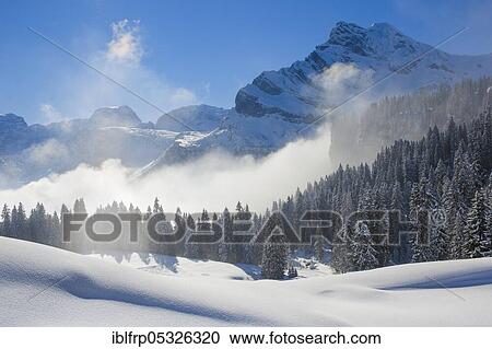 Stock Image - Ortstock and Tödi, Glarus Alps, Switzerland, Europe. Fotosearch
