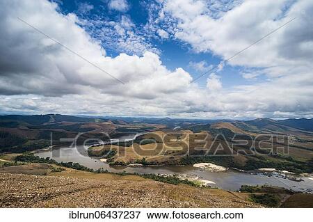 Stock Photo - Overlook over the Ogoolle River, Unesco world heritage sight Lope national park, Gabon, Africa. Fotosearch