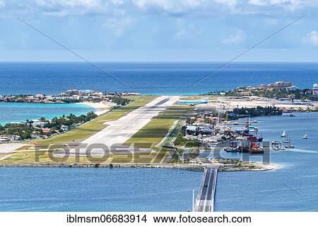 Overview St. Maarten Airport (SXM) in Netherlands Antilles in St. Maarten View Large Photo Image Picture - Overview St. Maarten Airport (SXM) in Netherlands Antilles in St. Maarten. Fotosearch
