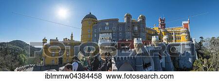 Palácio Nacional da Pena, Pena National Palace, Sintra, Portugal, Europe View Large Photo Image Stock Photo - Palácio Nacional da Pena, Pena National Palace, Sintra, Portugal, Europe. Fotosearch