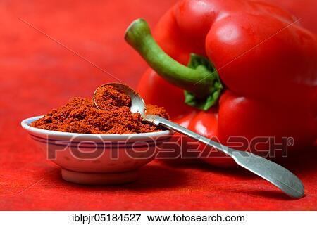 Stock Photo - Paprika powder( Capsicum annuum), paprika powder, chili, chili powder. Fotosearch