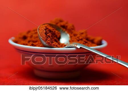 Stock Photograph - Paprika powder( Capsicum annuum), paprika powder, chili, chili powder. Fotosearch