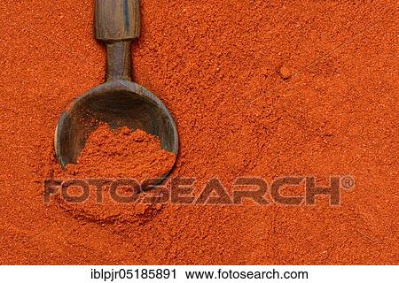 Paprika powder with wooden spoon ( Capsicum annuum) View Large Photo Image Stock Image - Paprika powder with wooden spoon ( Capsicum annuum). Fotosearch