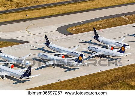 Parked Lufthansa aircraft Coronavirus Corona Virus COVID-19 Airport Berlin Brandenburg BER aerial photo in Berlin, Germany, Europe View Large Photo Image Stock Photo - Parked Lufthansa aircraft Coronavirus Corona Virus COVID-19 Airport Berlin Brandenburg BER aerial photo in Berlin, Germany, Europe. Fotosearch