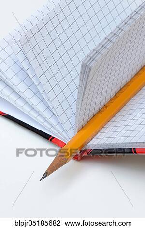 Stock Image - Pencil and notebook. Fotosearch