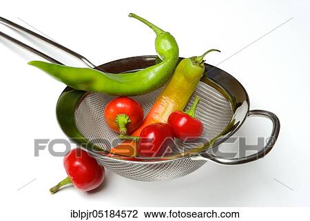 Stock Image - Peppers, chillies, chillies, peppers, chilli peppers, chilli peppers ( Capsicum annuum). Fotosearch