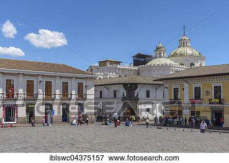 Plaza de San Francisco, La Compañía de Jesús church domes behind, Quito, Pichincha Province, Ecuador, South America View Large Photo Image Stock Photo - Plaza de San Francisco, La Compañía de Jesús church domes behind, Quito, Pichincha Province, Ecuador, South America. Fotosearch