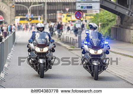 Police on motorcycles, Hamburg, Germany, Europe View Large Photo Image Stock Photo - Police on motorcycles, Hamburg, Germany, Europe. Fotosearch