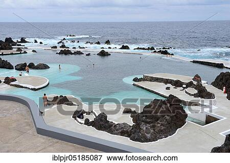 Porto Moniz, marine swimming pool, Madeira, Portugal, Europe View Large Photo Image Stock Photo - Porto Moniz, marine swimming pool, Madeira, Portugal, Europe. Fotosearch