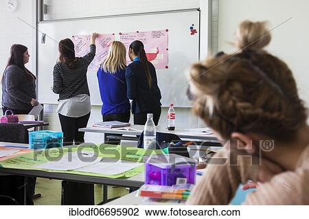 Presentation of a project by vocational school students, vocational training as a beautician. Dual system at the Elly-Heuss-Knapp-Schule, a vocational college of the city of Düsseldorf, North Rhine-Westphalia, Germany, Europe View Large Photo Image Stock Image - Presentation of a project by vocational school students, vocational training as a beautician. Dual system at the Elly-Heuss-Knapp-Schule, a vocational college of the city of Düsseldorf, North Rhine-Westphalia, Germany, Europe. Fotosearch