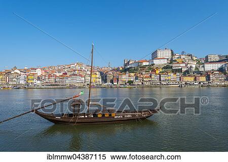 Rabelo boat, port wine boat on River Douro, Porto, Portugal, Europe View Large Photo Image Stock Photography - Rabelo boat, port wine boat on River Douro, Porto, Portugal, Europe. Fotosearch
