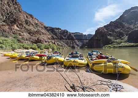 Rafts, rubber dinghies on banks of Colorado River, Rapid, Grand Canyon National Park, Arizona, USA, North America View Large Photo Image Stock Image - Rafts, rubber dinghies on banks of Colorado River, Rapid, Grand Canyon National Park, Arizona, USA, North America. Fotosearch