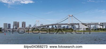 Rainbow Bridge and surrounding Tokyo Bay as seen from Odaiba, Japan, Asia View Large Photo Image Stock Image - Rainbow Bridge and surrounding Tokyo Bay as seen from Odaiba, Japan, Asia. Fotosearch