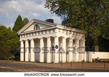 Stock Photo - Ratingen Gate, only remaining town gate, Hofgarten, Düsseldorf, Rhineland, North Rhine-Westphalia, Germany, Europe. Fotosearch