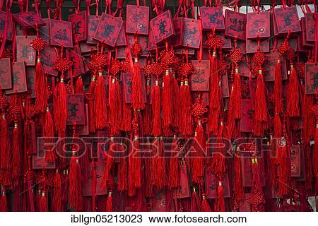 Red Chinese wishing cards, Beijing, China, Asia View Large Photo Image Stock Image - Red Chinese wishing cards, Beijing, China, Asia. Fotosearch