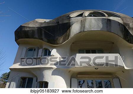 Stock Photo - Residential house, architect Rudolf Steiner, anthroposophical architecture, Goetheanum, Dornach, Canton Solothurn, Switzerland, Europe. Fotosearch