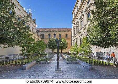 Residenz, Cabinet Garden with the sculpture Flora III by Fritz König, Munich, Upper Bavaria, Bavaria, Germany, Europe View Large Photo Image Picture - Residenz, Cabinet Garden with the sculpture Flora III by Fritz König, Munich, Upper Bavaria, Bavaria, Germany, Europe. Fotosearch