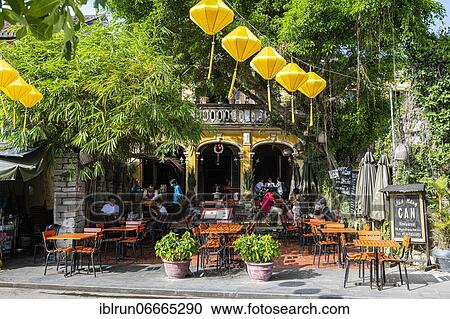Stock Image - Restaurant, Historic district of the old town, Hoi An, Vietnam, Asia. Fotosearch