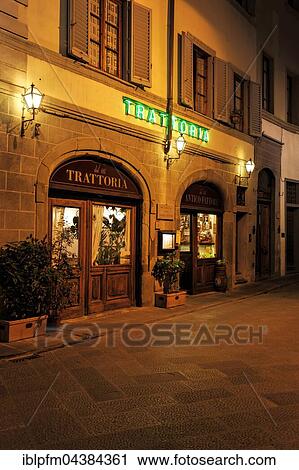 Restaurant, Trattoria, street by night, Florence, Tuscany, Italy, Europe View Large Photo Image Stock Image - Restaurant, Trattoria, street by night, Florence, Tuscany, Italy, Europe. Fotosearch