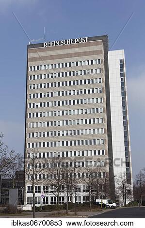 Stock Image - Rheinische Post Pressehaus Düsseldorf, newspaper publisher, media group, North Rhine-Westphalia, Germany, Europe. Fotosearch