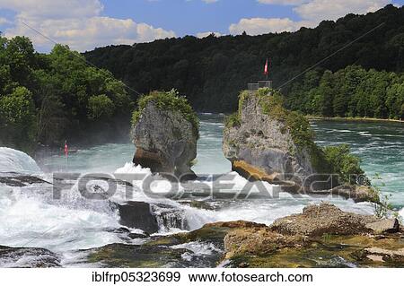 Stock Photo - Rhine Falls, Schaffhausen, Switzerland, Europe. Fotosearch