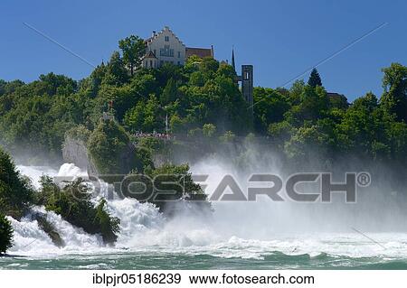 Rhine Falls with Laufen Castle, Schaffhausen, Switzerland, Europe View Large Photo Image Stock Photo - Rhine Falls with Laufen Castle, Schaffhausen, Switzerland, Europe. Fotosearch