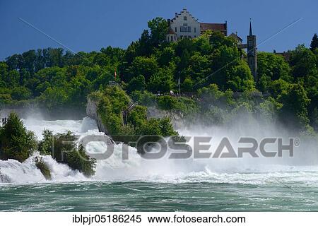 Rhine Falls with Laufen Castle, Schaffhausen, Switzerland, Europe View Large Photo Image Stock Photography - Rhine Falls with Laufen Castle, Schaffhausen, Switzerland, Europe. Fotosearch