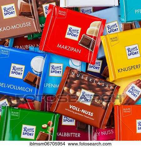 Ritter Sport chocolates different varieties wallpaper square, Germany, Europe View Large Photo Image Picture - Ritter Sport chocolates different varieties wallpaper square, Germany, Europe. Fotosearch