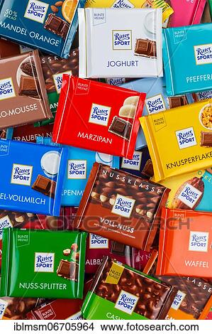 Picture - Ritter Sport chocolates different varieties wallpaper, Germany, Europe. Fotosearch