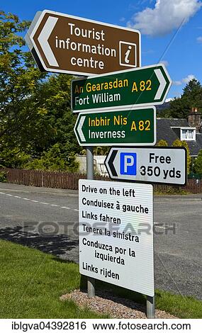 Road signs at junction in Fort Augustus, Scotland, UK View Large Photo Image Stock Photograph - Road signs at junction in Fort Augustus, Scotland, UK. Fotosearch